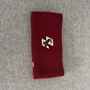 Burgundy Knit Headband with Embroidered BC Logo